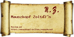 Mauszkopf Zoltán névjegykártya